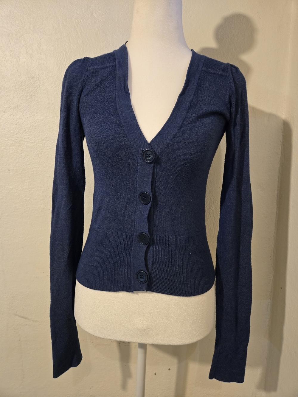 Urban Behavior Navy V-Neck Buttoned Cardigan Size S